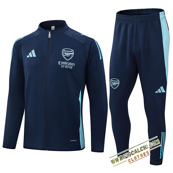 Insieme Tuta Calcio Giacca Arsenal Blu Reale 2024/2025