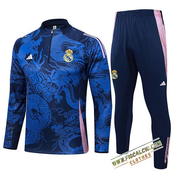 Insieme Tuta Calcio Real Madrid Blu/Rosa 2024/2025
