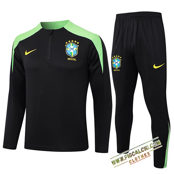 Insieme Tuta Calcio Brasile Nero/Verde 2024/2025