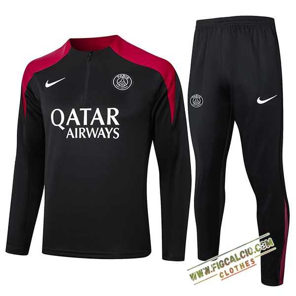 Insieme Tuta Calcio PSG Nero/Rosso 2024/2025