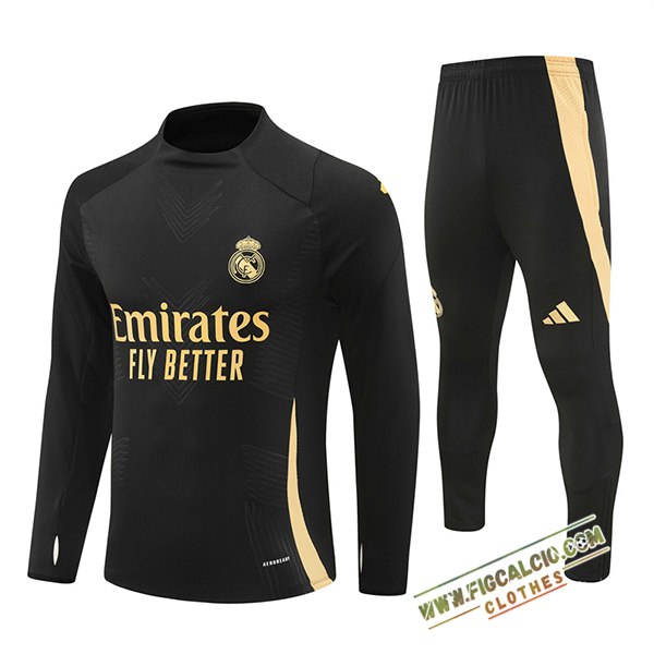Insieme Tuta Calcio Real Madrid Nero/Giallo 2024/2025 -03