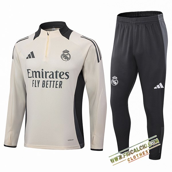 Insieme Tuta Calcio Real Madrid Beige/Grigio 2024/2025 -02