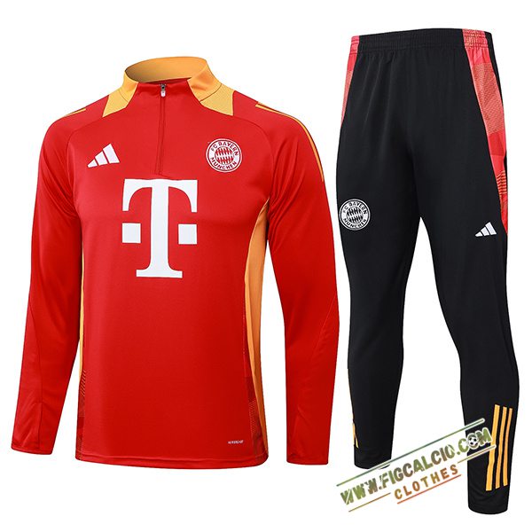 Insieme Tuta Calcio Bayern Monaco Rosso/Arancia 2024/2025