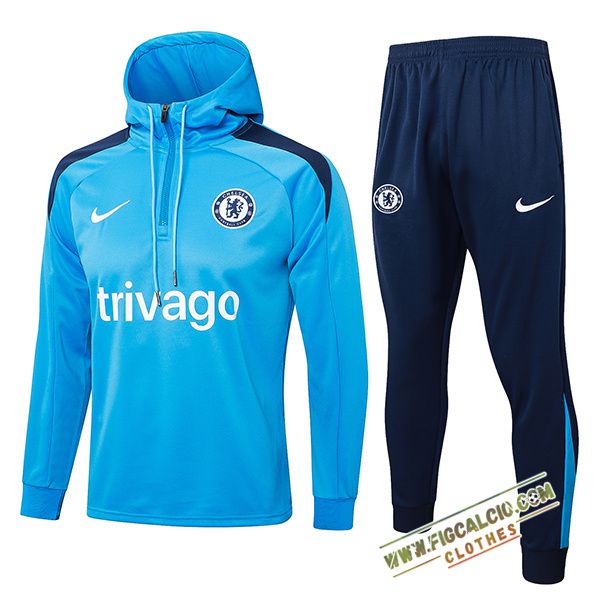 Giacca Con Cappuccio Tuta Giacca A Vento FC Chelsea Blu 2024/2025