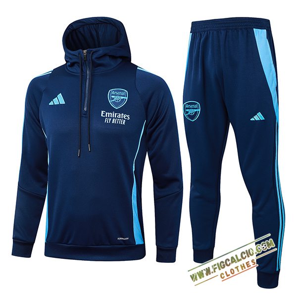 Giacca Con Cappuccio Tuta Giacca A Vento Arsenal Blu Reale 2024/2025