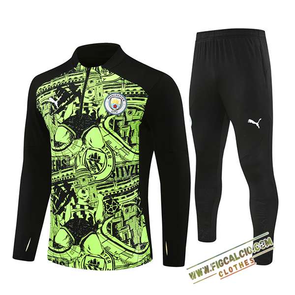 Insieme Tuta Calcio Manchester City Verde/Nero 2024/2025