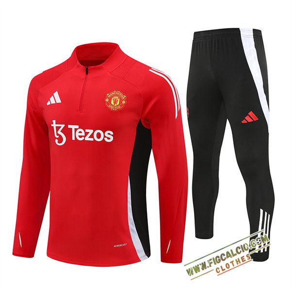 Insieme Tuta Calcio Manchester United Rosso/Nero/Bianco 2024/2025 -02