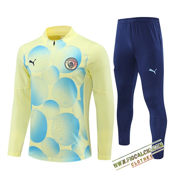 Insieme Tuta Calcio Manchester City Giallo/Blu 2024/2025