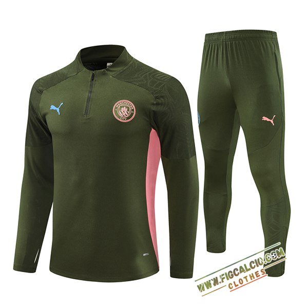 Insieme Tuta Calcio Manchester City Verde/Rosa 2024/2025