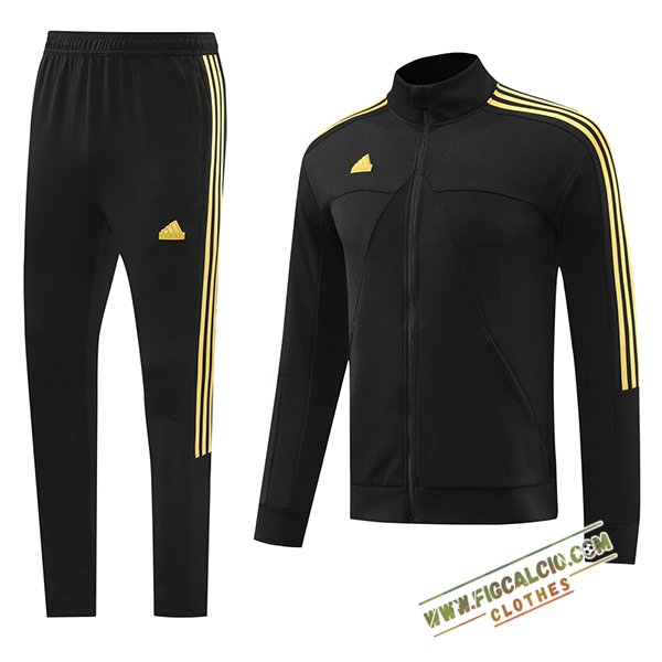 Insieme Tuta Calcio Giacca Adidas Nero/Giallo 2024/2025