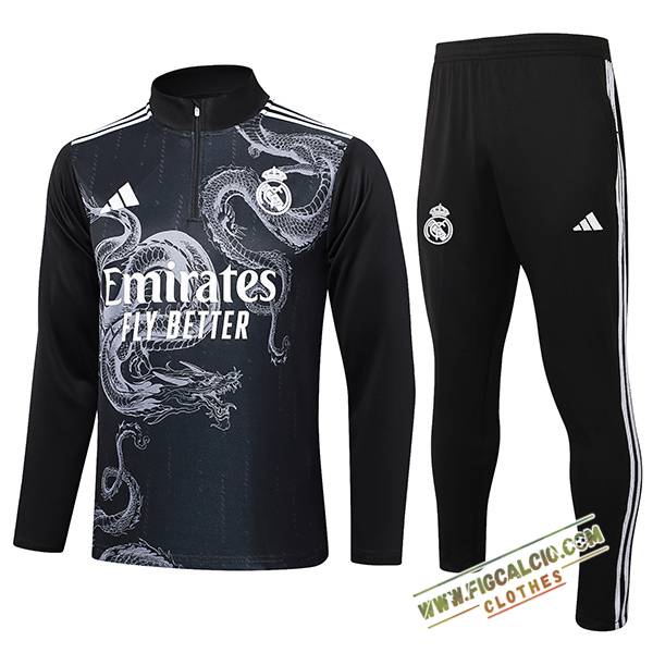 Insieme Tuta Calcio Real Madrid Nero/Bianco 2024/2025