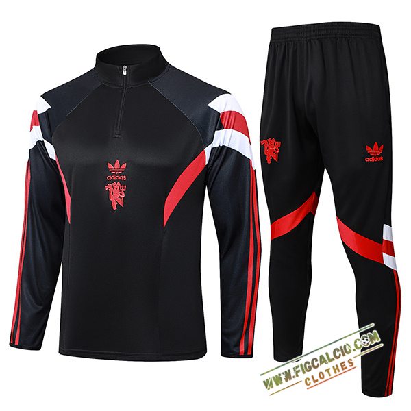 Insieme Tuta Calcio Manchester United Nero/Rosso/Bianco 2024/2025