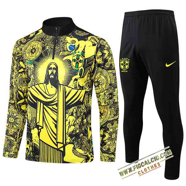 Insieme Tuta Calcio Brasile Nero/Giallo 2024/2025