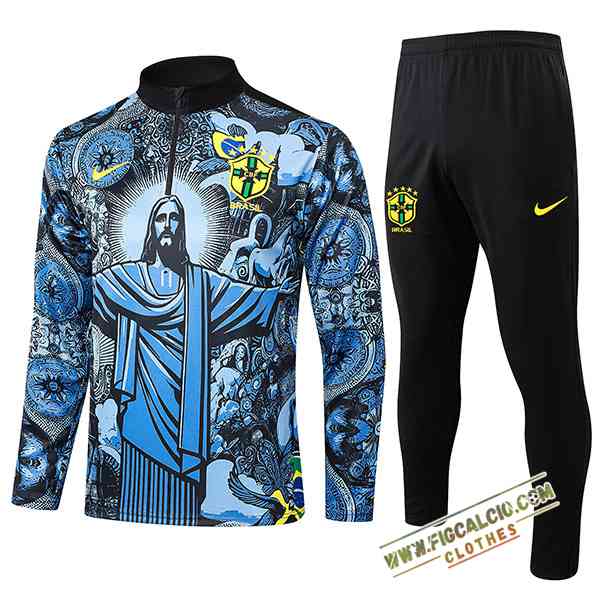 Insieme Tuta Calcio Brasile Nero/Blu 2024/2025