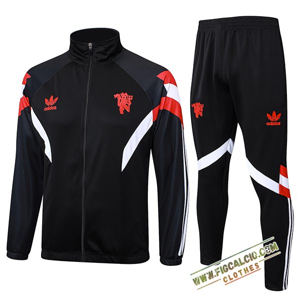 Insieme Tuta Calcio Giacca Manchester United Nero/Rosso/Bianco 2024/2025