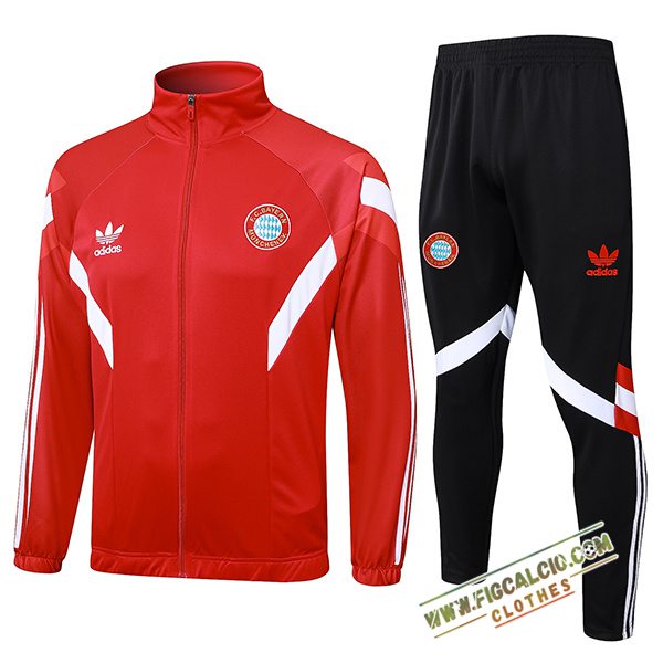 Insieme Tuta Calcio Giacca Bayern Monaco Rosso/Bianco 2024/2025