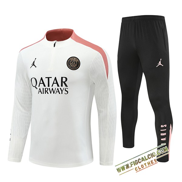 Insieme Tuta Calcio PSG Bianco/Rosa 2024/2025