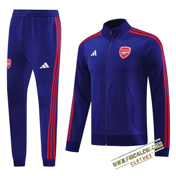 Insieme Tuta Calcio Giacca Arsenal Blu/Rosso 2024/2025