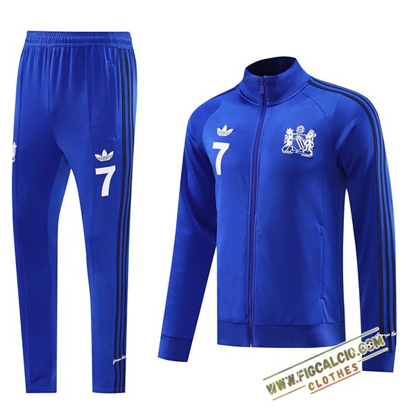 Insieme Tuta Calcio Giacca Manchester United Blu 2024/2025