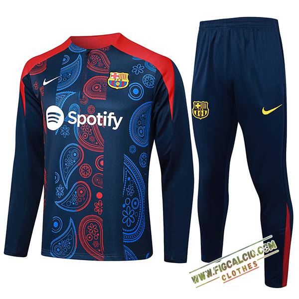 Insieme Tuta Calcio FC Barcellona Blu/Rosso 2024/2025 -03