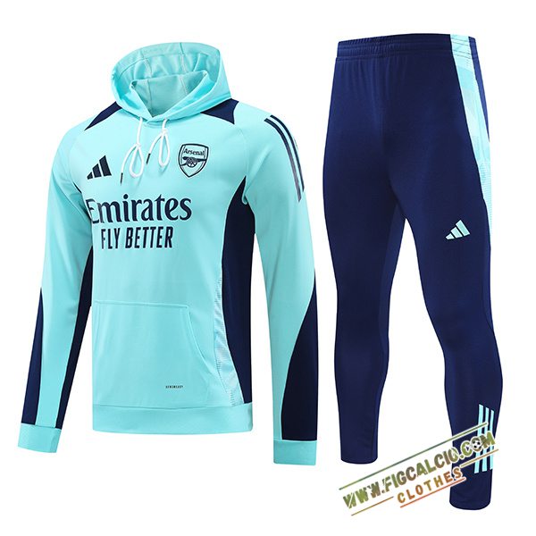Insieme Giacca Con Cappuccio Tuta Arsenal Blu 2024/2025