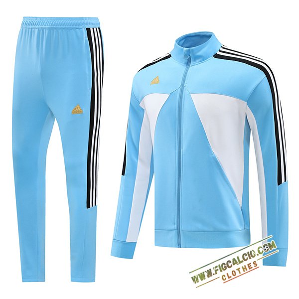Insieme Tuta Calcio Giacca Adidas Blu/Bianco/Nero 2024/2025 -02