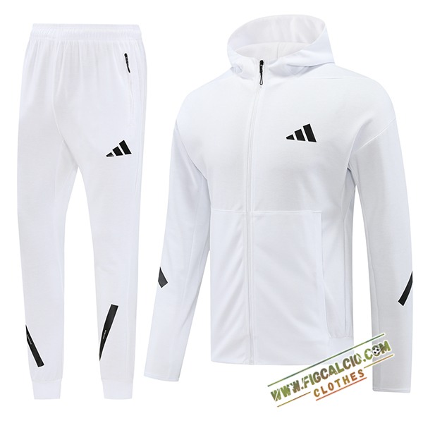 Giacca Con Cappuccio Tuta Giacca A Vento Adidas Bianco/Nero 2024/2025