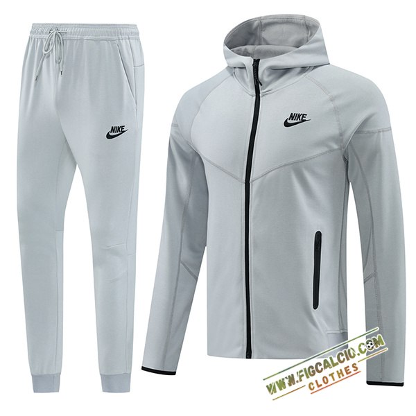 Giacca Con Cappuccio Tuta Giacca A Vento Nike Grigio/Nero 2024/2025 -02