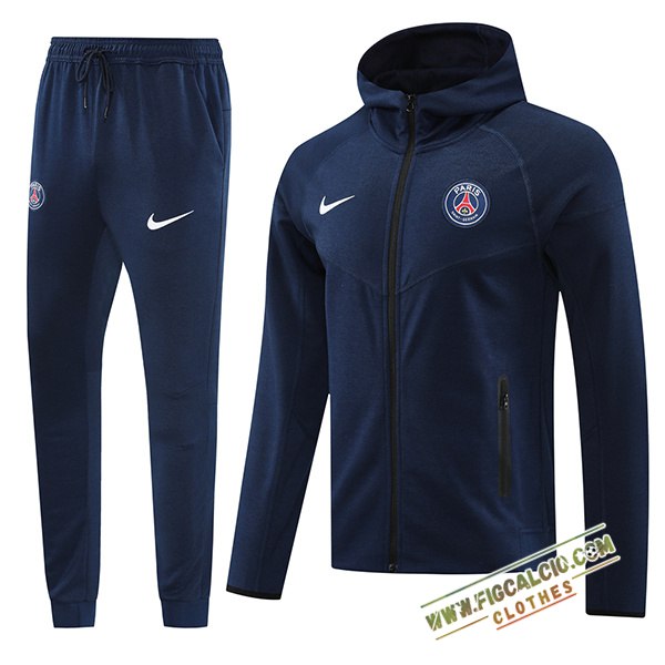 Giacca Con Cappuccio Tuta Giacca A Vento PSG Blu Reale 2024/2025