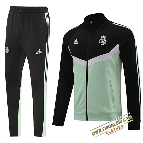 Insieme Tuta Calcio Giacca Real Madrid Verde/Nero 2024/2025