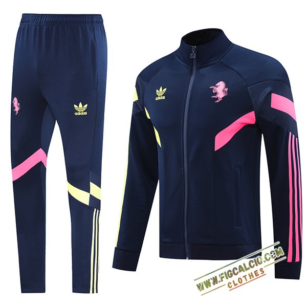 Insieme Tuta Calcio Giacca Juventus Blu/Giallo/Rosa 2024/2025