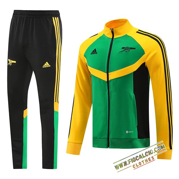 Insieme Tuta Calcio Giacca Arsenal Verde/Giallo/Nero 2024/2025