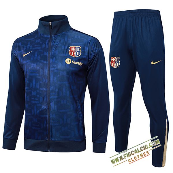 Insieme Tuta Calcio Giacca FC Barcellona Blu Reale 2024/2025