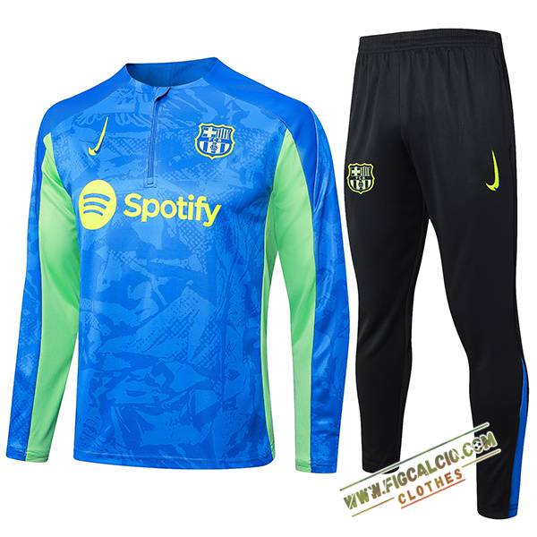 Insieme Tuta Calcio FC Barcellona Blu/Verde 2024/2025