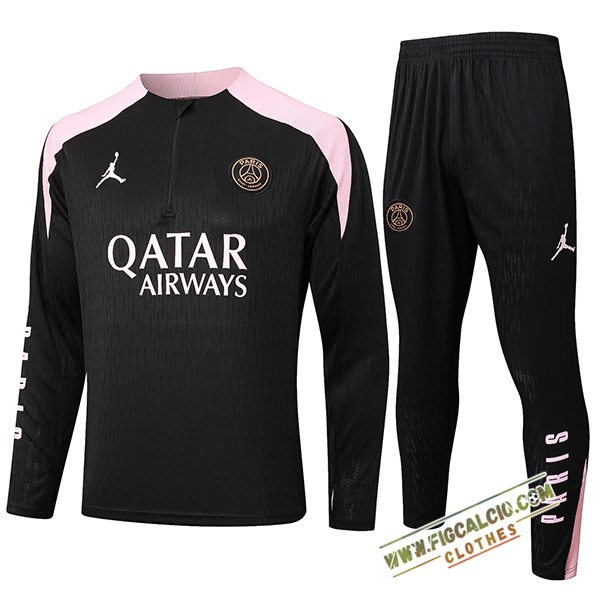 Insieme Tuta Calcio PSG Nero/Rosa 2024/2025 -02