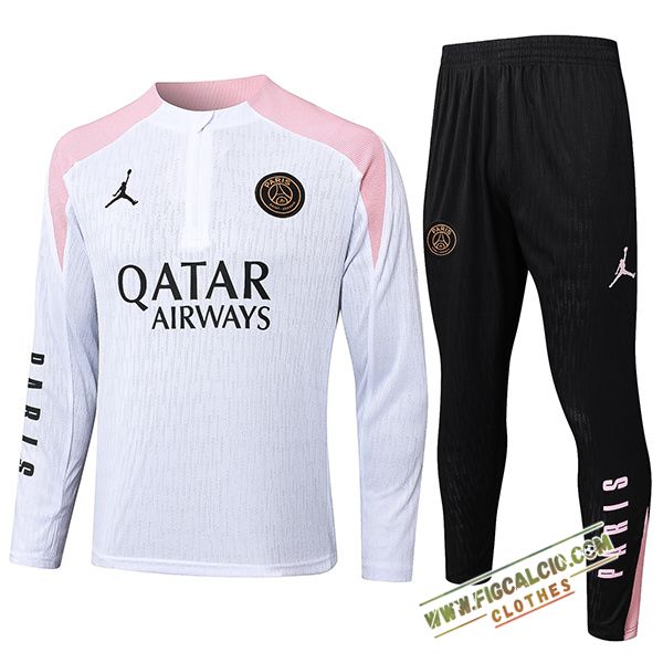 Insieme Tuta Calcio PSG Bianco/Rosa 2024/2025 -02