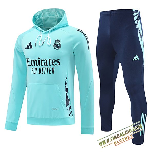 Giacca Con Cappuccio Tuta Giacca A Vento Real Madrid Azzurro 2024/2025