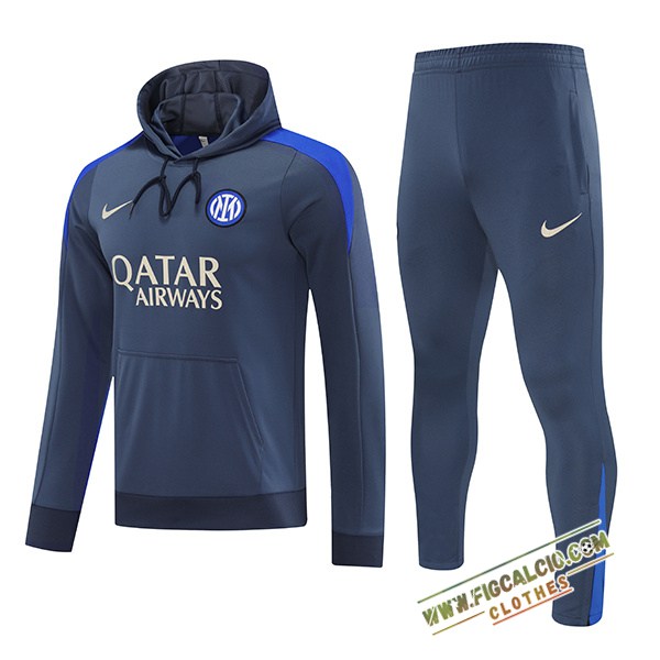 Giacca Con Cappuccio Tuta Giacca A Vento Inter Milan Grigio/Blu 2024/2025