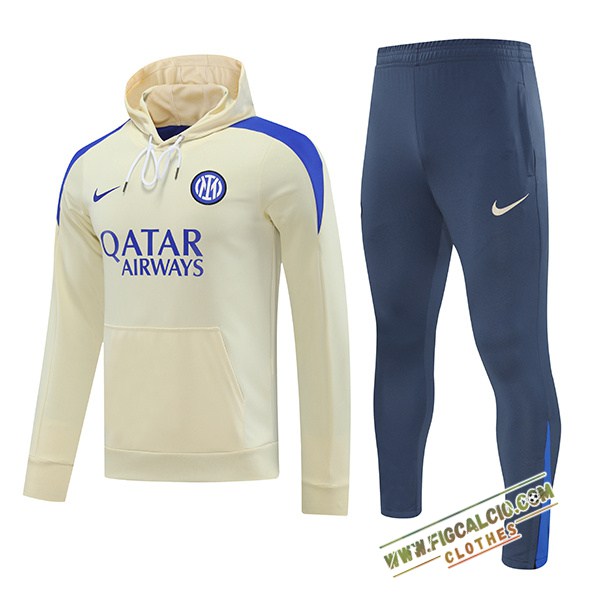 Giacca Con Cappuccio Tuta Giacca A Vento Inter Milan Giallo/Blu 2024/2025