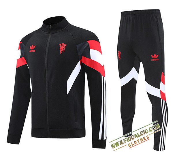 Insieme Tuta Calcio Manchester United Nero/Rosso/Bianco 2024/2025 -02