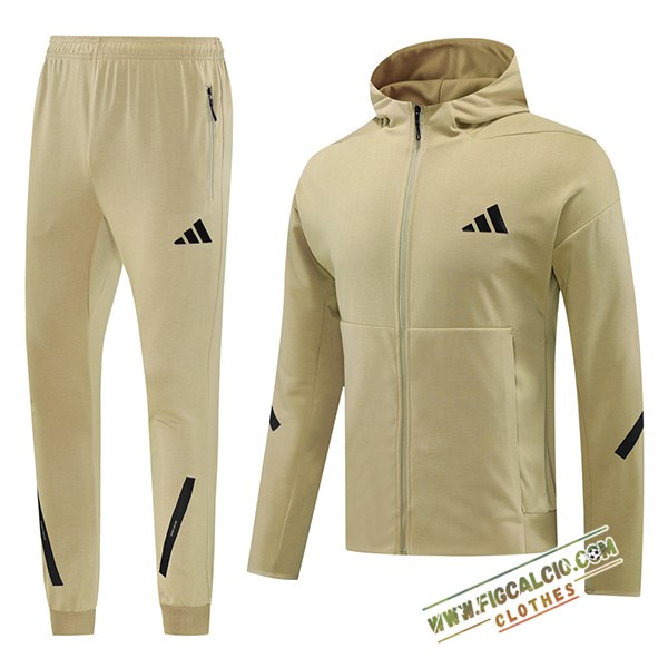 Giacca Con Cappuccio Tuta Giacca A Vento Adidas Giallo/Nero 2024/2025