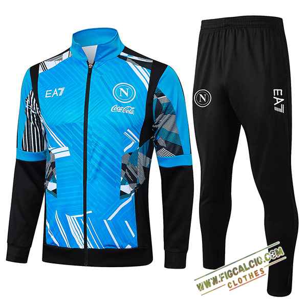 Insieme Tuta Calcio Giacca SSC Napoli Blu/Nero 2024/2025