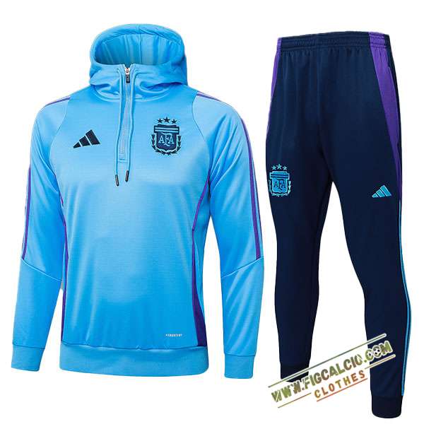 Insieme Giacca Con Cappuccio Tuta Argentina Blu/viola 2024/2025 -02