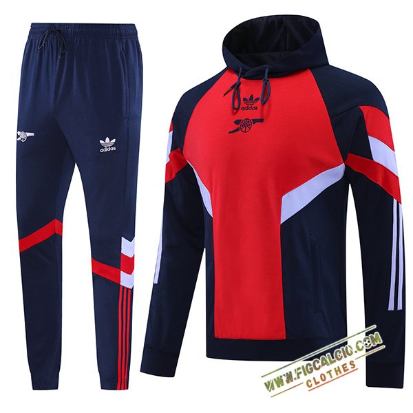 Insieme Giacca Con Cappuccio Tuta Arsenal Blu/Rosso/Bianco 2024/2025