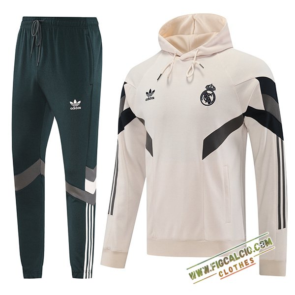 Insieme Giacca Con Cappuccio Tuta Real Madrid Rosa/Nero 2024/2025