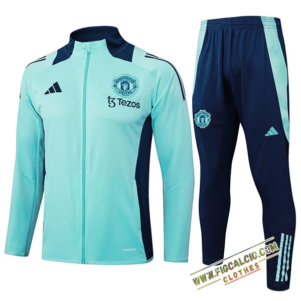 Insieme Tuta Calcio Giacca Manchester United Verde 2025/2026
