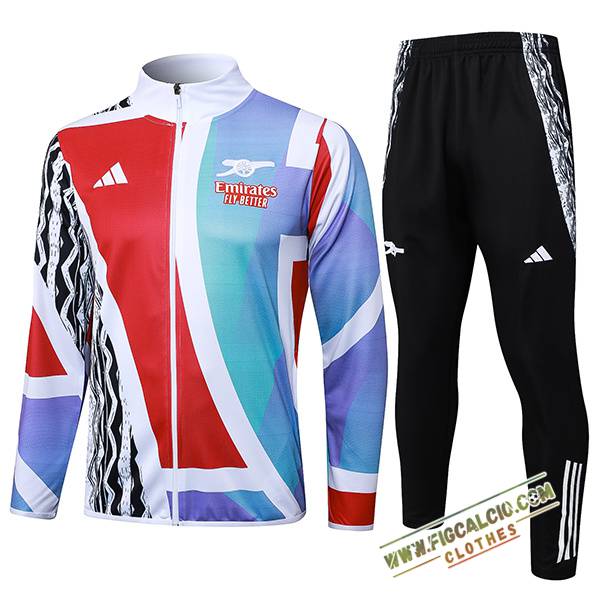 Insieme Tuta Calcio Giacca Arsenal Bianco/Rosso/Blu 2025/2026