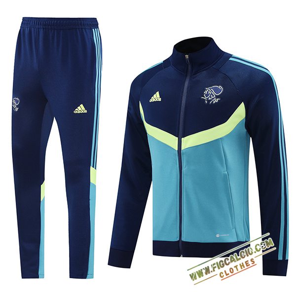 Insieme Tuta Calcio Giacca Ajax Blu/Verde 2025/2026