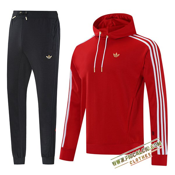 Insieme Giacca Con Cappuccio Tuta Adidas Rosso/Bianco 2025/2026