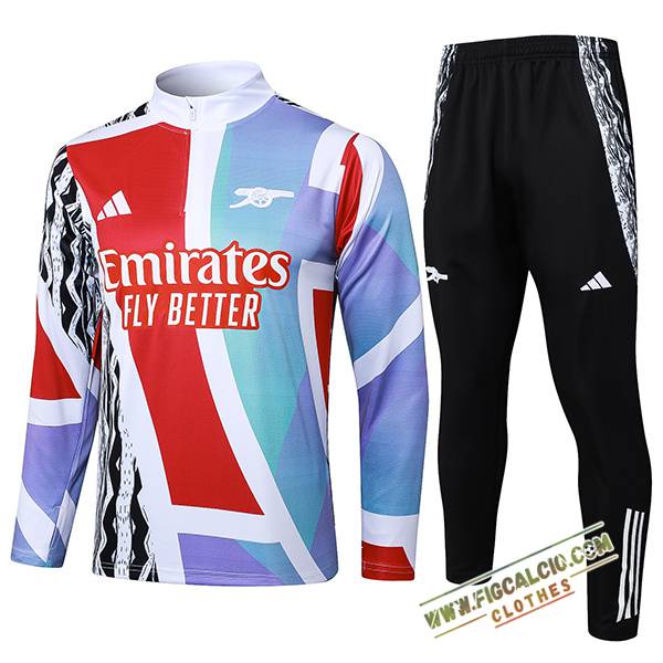 Insieme Tuta Calcio Arsenal Bianco/Rosso/Blu 2025/2026